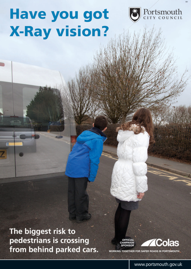 A campaign Poster for an official road safety campaign in Portsmouth